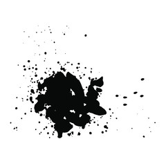 Ink spot. Black paint splat isolated on white background