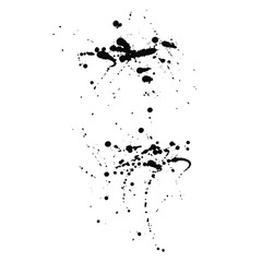 Black splashes watercolor paint  - template for your designs. Can be used as a brush or background