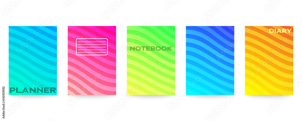 Aufkleber Minimal vector abstract cover notebook design. Planner and diary cover for print. Abstract design for copybook brochures and school books. Notebook paper. Brochure, book, magazine template