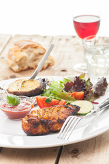 grilled chicken breast with salad