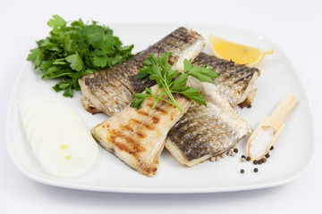 mullet fresh fish on a cutting board