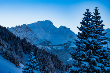 Rote Wamd, dreitausender, Tanne, schneelandschaft, alpen