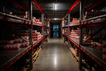 Warehouse storage of retail merchandise shop..