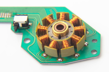 rotor of a small electric motor close up. electrical engineering industry