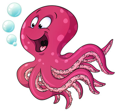 Niedlicher Tintenfisch - Vektor-Illustration