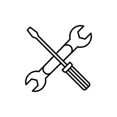 Tools Wrench and Screwdriver Icon Vector Illustration