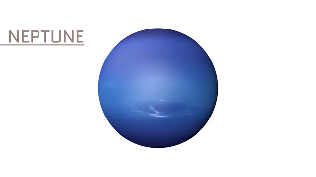 Neptune on a white background, 3d rendering