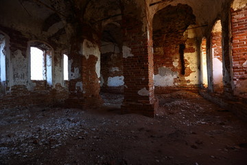 The ruins of an old church inside