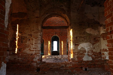 The ruins of an old church inside