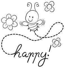 Glückliche Biene - Vektor-Illustration