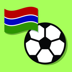 Football ball with Gambia flag