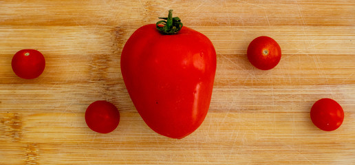 tomatoes over wood table