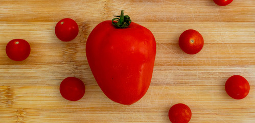 tomatoes over wood table
