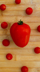 tomatoes over wood table