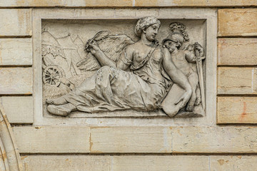 Architectural fragment of Guillaume Gate (Porte Guillaume, XVIII century), neo classical triumphal...