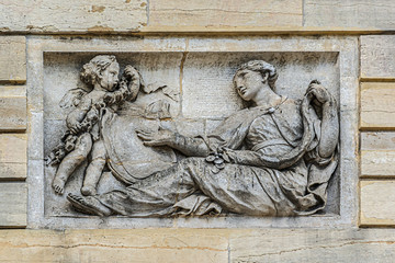 Architectural fragment of Guillaume Gate (Porte Guillaume, XVIII century), neo classical triumphal...