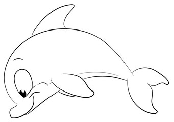 Niedlicher Delfin - Vektor-Illustration © Christine Wulf