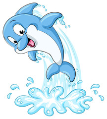Niedlicher Delfin - Vektor-Illustration © Christine Wulf