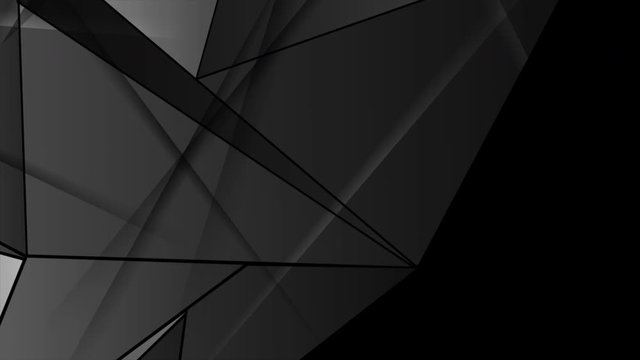 Dark grey glossy abstract low poly technology motion background. Video animation Ultra HD 4K 3840x2160