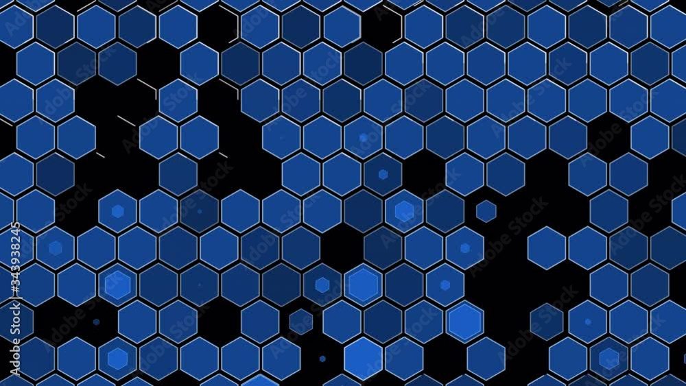 Poster abstract blue hexagon pattern motion background.geomatric texture background.technology hexagon text