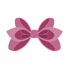 Gift Pink bow in the form of a flower isolated on white background.  Vector image.