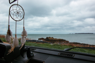 View of the ocean for the interior of a campervan