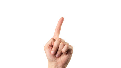 hand sign on white background