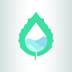 Obraz premium Waterdrop LOGO with Natural Leaf.