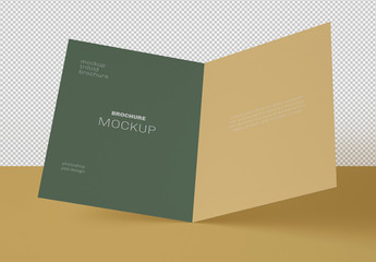 Greeting Card Mockup on Solid Background