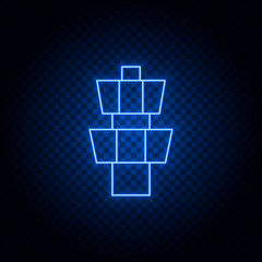 Airport, control tower blue neon vector icon