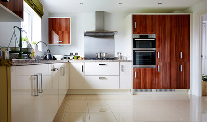 Fototapeta na wymiar Modern interior of a large home kitchen