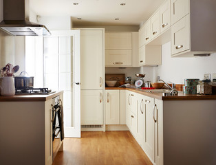 Fototapeta premium Modern interior of a domestic home kitchen