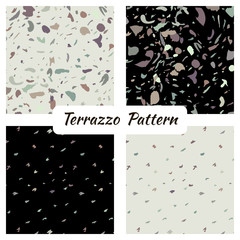 Terrazzo imitation seamless pattern background. Abstract vector texture design