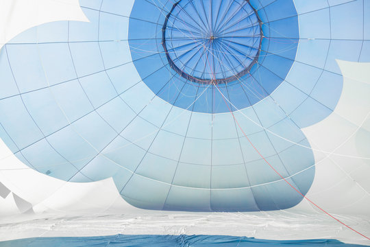 White and blue parachute