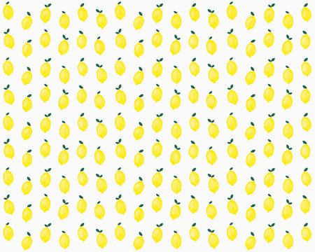 Illustration of yellow lemons on white background