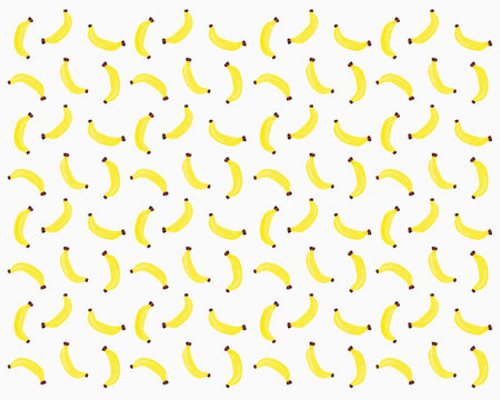 Illustration of yellow bananas on white background