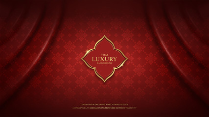 Thai art luxury banner, background pattern decoration for printing, flyers, poster, web, banner, brochure and card concept vector illustration