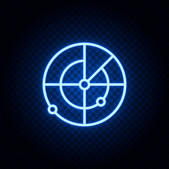 Space, radar blue neon icon - Vector. Spage concept vector illustration.