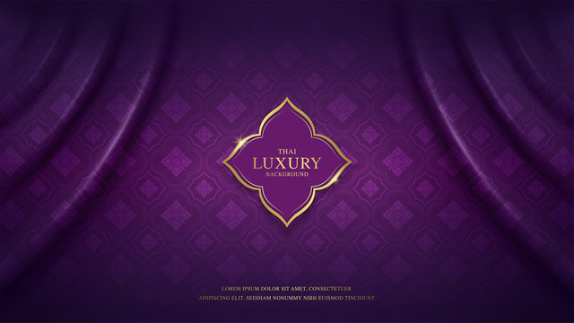 Thai art luxury banner, background pattern decoration for printing, flyers, poster, web, banner, brochure and card concept vector illustration