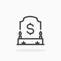 Financial crisis icon in line style. Editable stroke.