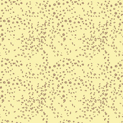 Dot seamless pattern on a yellow background. Hand drawn doodle vector illustration. Vector 10 EPS.