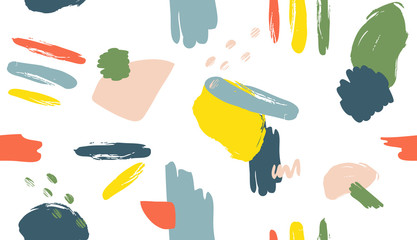 Seamless vector  hand drawn pattern. Trendy baby texture