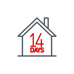 home quarantine locality 14 days single line icon isolated on white. Perfect outline symbol Coronavirus Covid 19 pandemic banner. Quality design element stay home location with editable Stroke