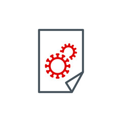 document flat paper single line icon isolated on white background. Perfect outline symbol Coronavirus Covid 19 pandemic banner. Quality design element information with editable Stroke