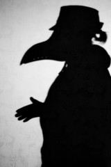 The shadow of the plague doctor.