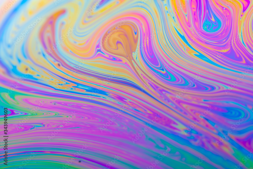 Poster abstract iridescent background interference light rainbow colors. soap bubble texture