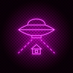 Abduction, home, alien, vector, neon icon illustration isolated sign symbol- Neon vector icon