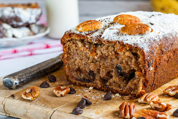 Banana, walnut and chocolate chip loaf