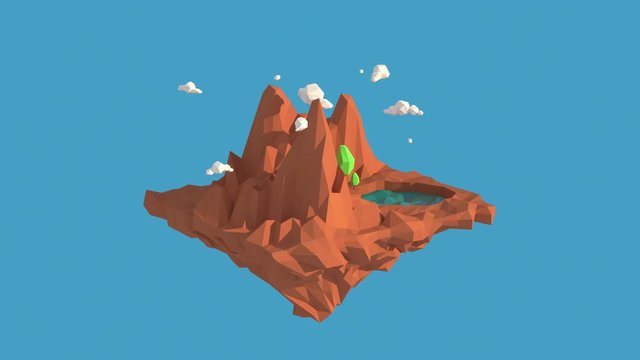 3D illustrator High mountains. 3d rendering low polygon geometry background. Abstract polygonal geometric Shape. Lowpoly minimal style art.