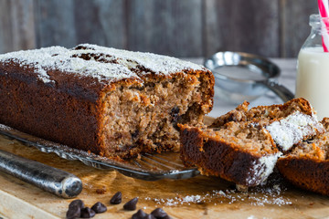 Banana, walnut and chocolate chip loaf